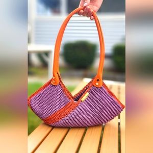 By Butterfly Knit By Lisa, purple & orange